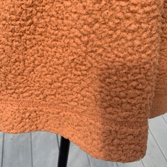 Aerie cloud Sherpa oversized pullover sweatshirt brown tan snap fleece brown M - Picture 13 of 15